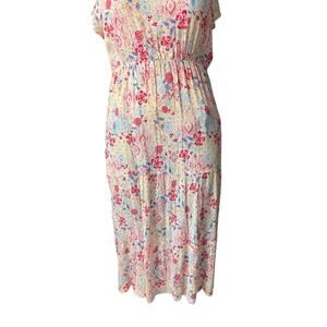 Berkley Jensen Flutter Sleeve Maxi Dress Size XL in Pretty Floral Print
